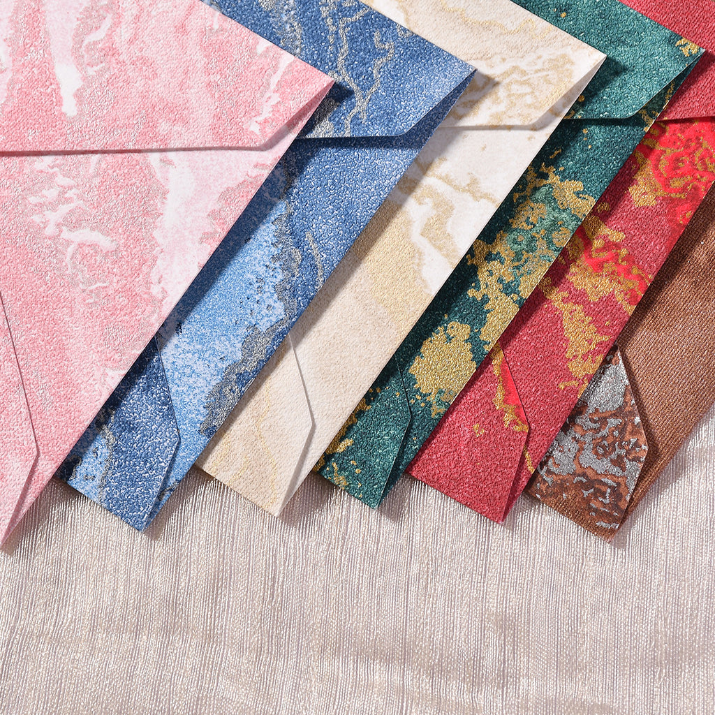 Gilded Envelope & Letter Paper Set – Vintage Embossed Chinese Style Stationery Kit, Special Paper Invitation, Postcard, Love Letter & Wax Seal Style Envelope Set