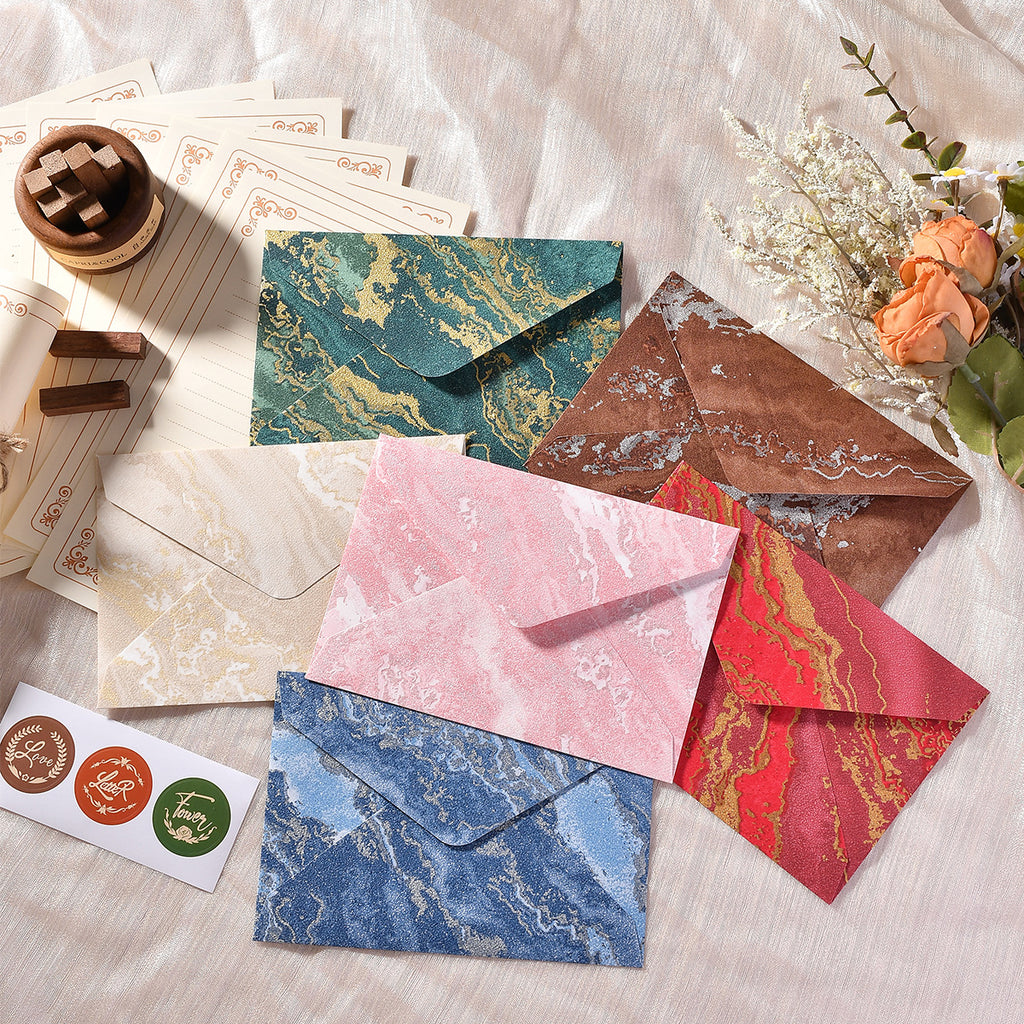 Gilded Envelope & Letter Paper Set – Vintage Embossed Chinese Style Stationery Kit, Special Paper Invitation, Postcard, Love Letter & Wax Seal Style Envelope Set